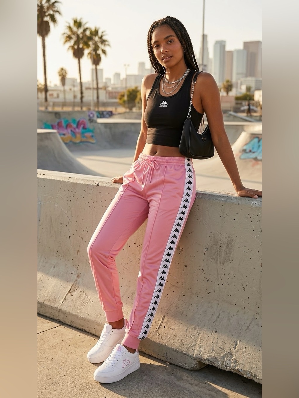 Kappa Pink 222 Banda Astoria Track Pants / Joggers size M